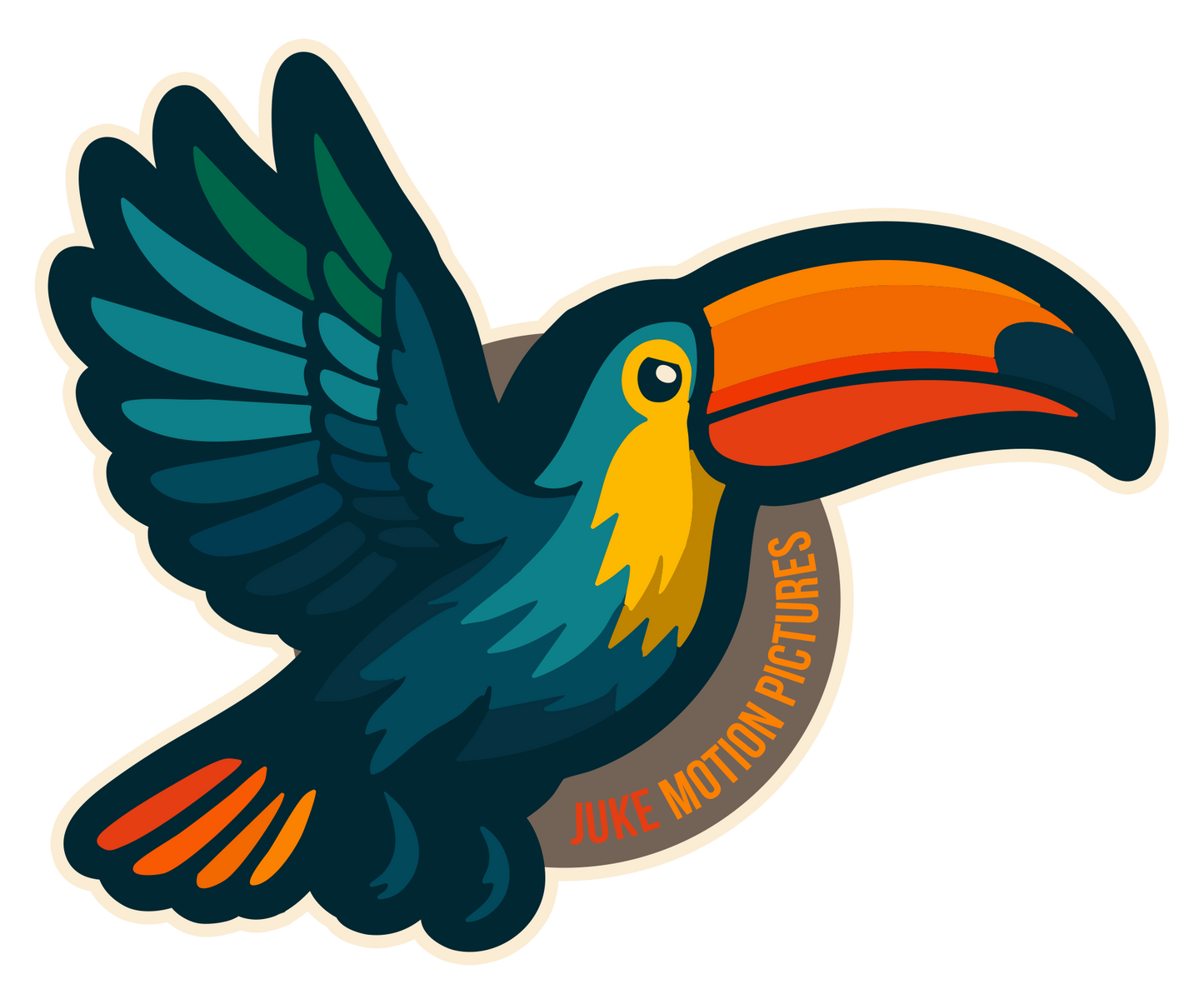 "The Cantu Toucan" - Die Cut Bird Fabric  - Merch Series by Juke Motion Pictures - 3" Die Cut Fabric Sticker (Limited Edition)
