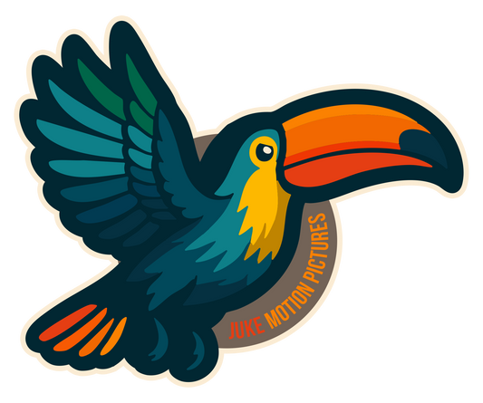 "The Cantu Toucan" - Die Cut Bird Fabric  - Merch Series by Juke Motion Pictures - 3" Die Cut Fabric Sticker (Limited Edition)